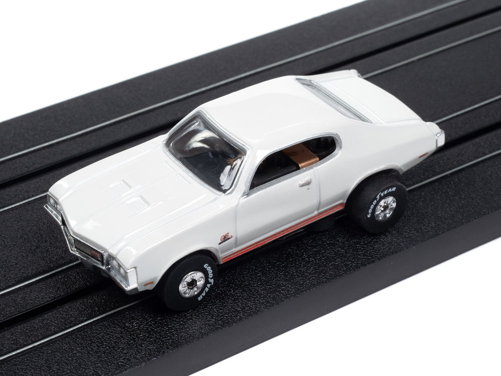 Auto World Thunderjet 1970 Buick GS - Glacier White HO Scale Slot Car