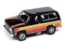 "PRE-ORDER" Auto World Xtraction 1979 Chevy Blazer - Black w/ Red & Yellow Side Panels HO Scale Slot Car (DUE OCTOBER 2024)