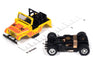 "PRE-ORDER" Auto World Xtraction 1979 Jeep CJ-7 - Yellow w/ Orange 4x4 Graphics HO Scale Slot Car (DUE OCTOBER 2024)