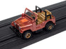 Auto World Xtraction 1979 Jeep CJ-7 - Russet Red Poly w/ Orange Renegade Graphics HO Scale Slot Car