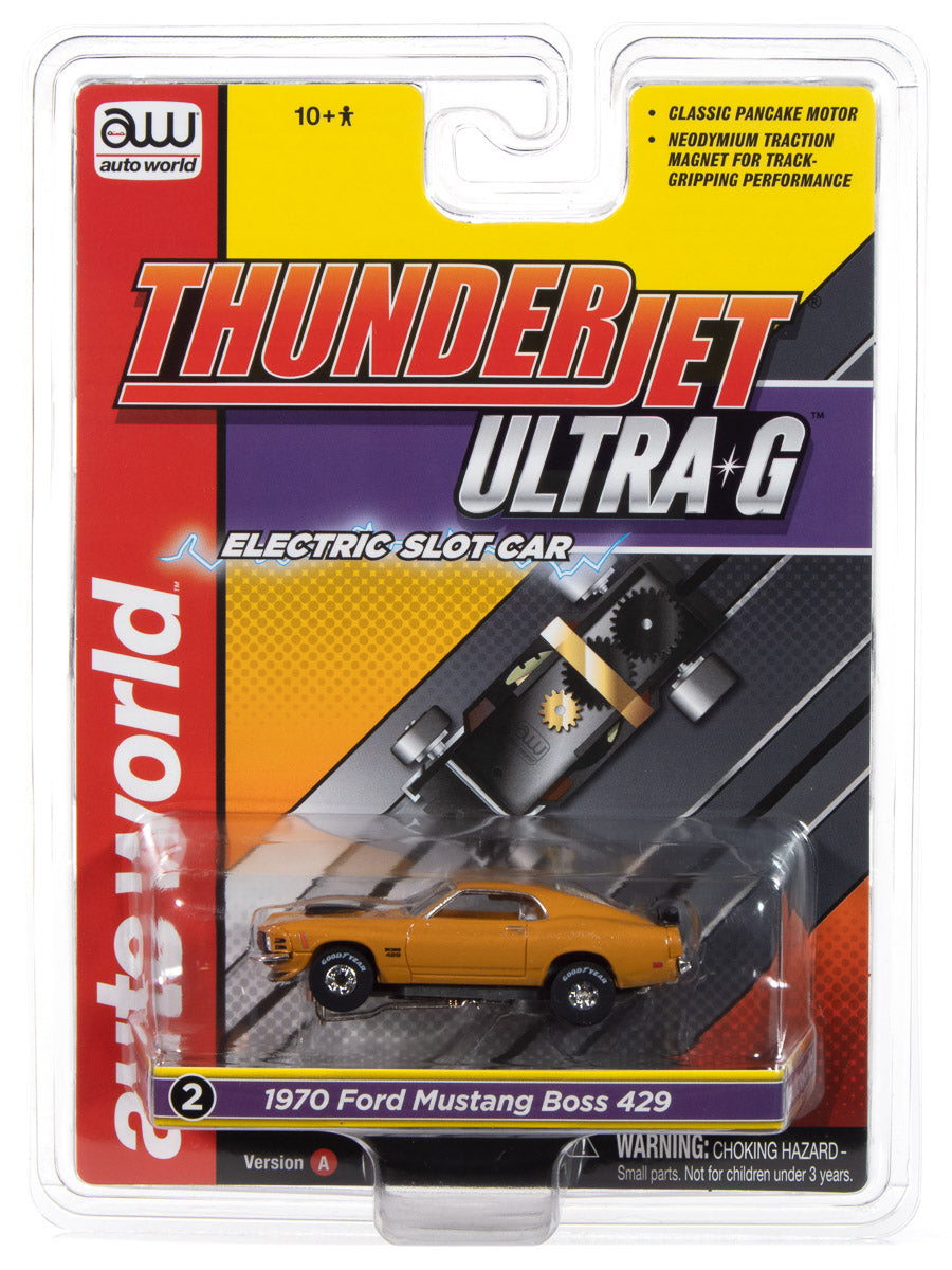 "PRE-ORDER" Auto World Thunderjet 1970 Ford Mustang Boss 429 (Orange) HO Scale Slot Car (DUE JANUARY 2025)