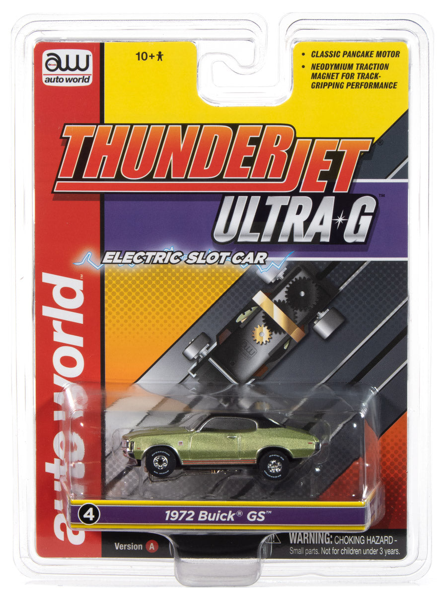 "PRE-ORDER" Auto World Thunderjet 1972 Buick GS (Green) HO Scale Slot Car (DUE JANUARY 2025)