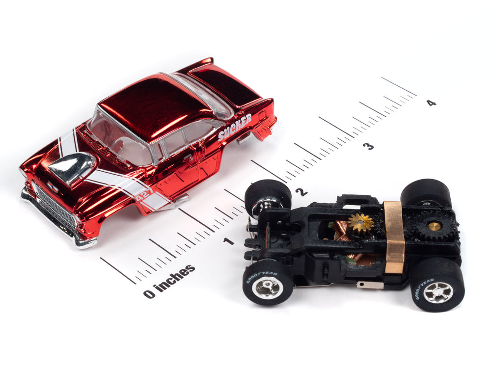 "PRE-ORDER" Auto World Xtraction 1955 Chevrolet Bel Air (Red) HO Scale Slot Car (DUE JANUARY 2025)