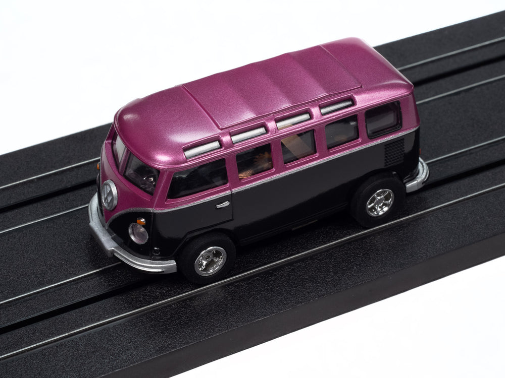 "PRE-ORDER" Auto World Xtraction 1965 VW Samba Bus (Black/Purple) HO Scale Slot Car (DUE JANUARY 2025)