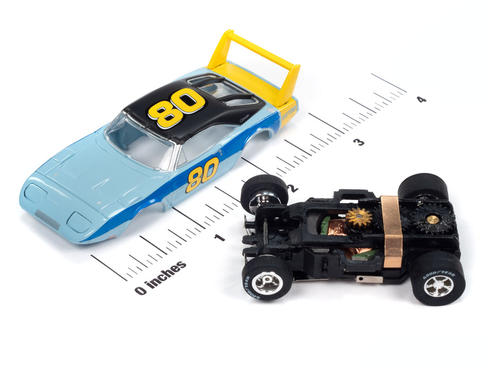 "PRE-ORDER" Auto World Xtraction 1969 Dodge Daytona (Blue/Yellow) HO Scale Slot Car (DUE JANUARY 2025)