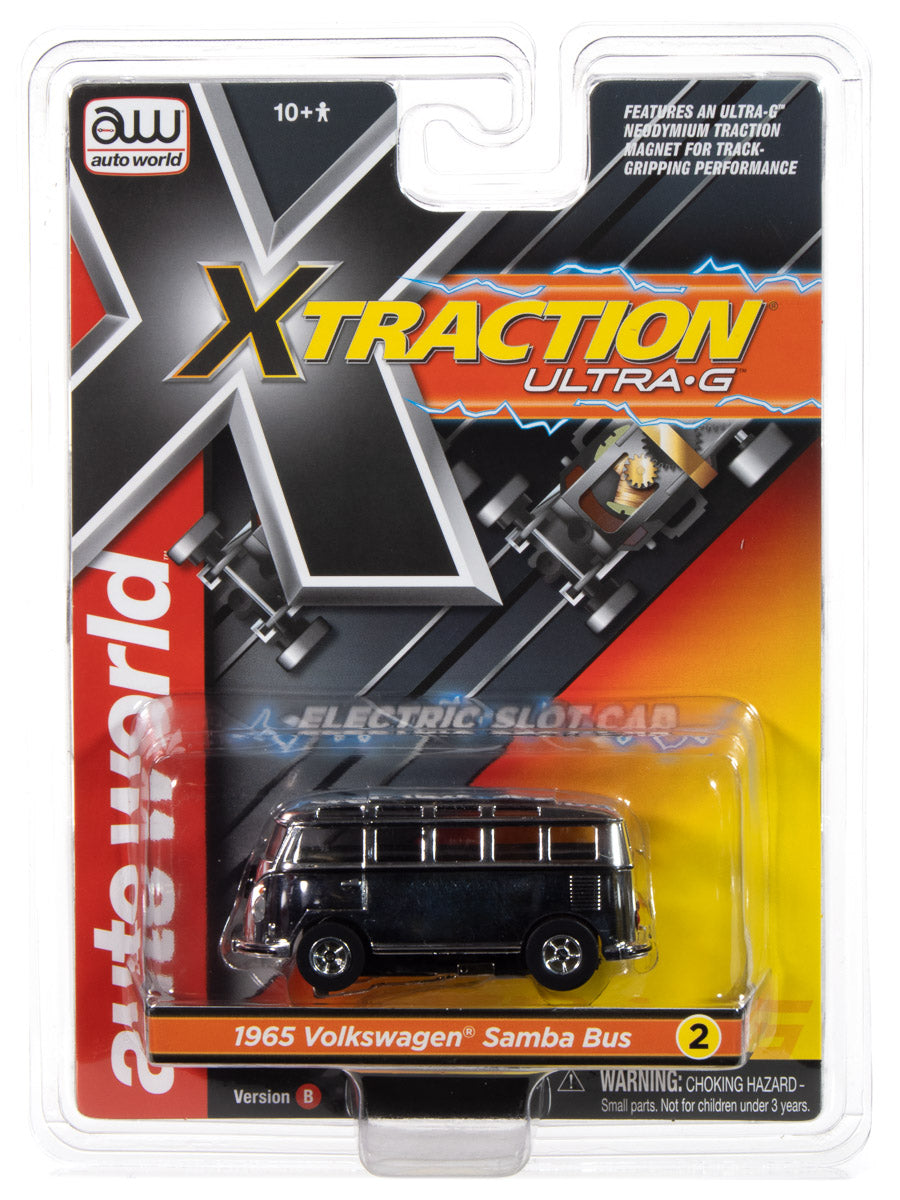 Auto World Xtraction 1965 VW Samba Bus (Blue) HO Scale Slot Car