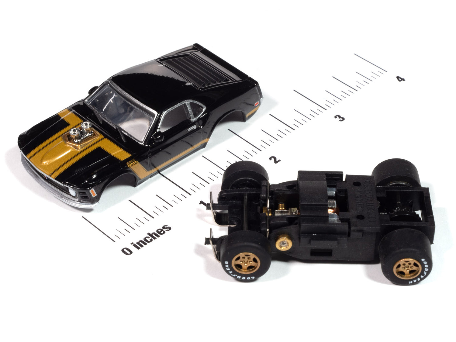 "PRE-ORDER" Auto World Super III 1970 Ford Mustang (Black) HO Scale Slot Car (DUE JANUARY 2025)