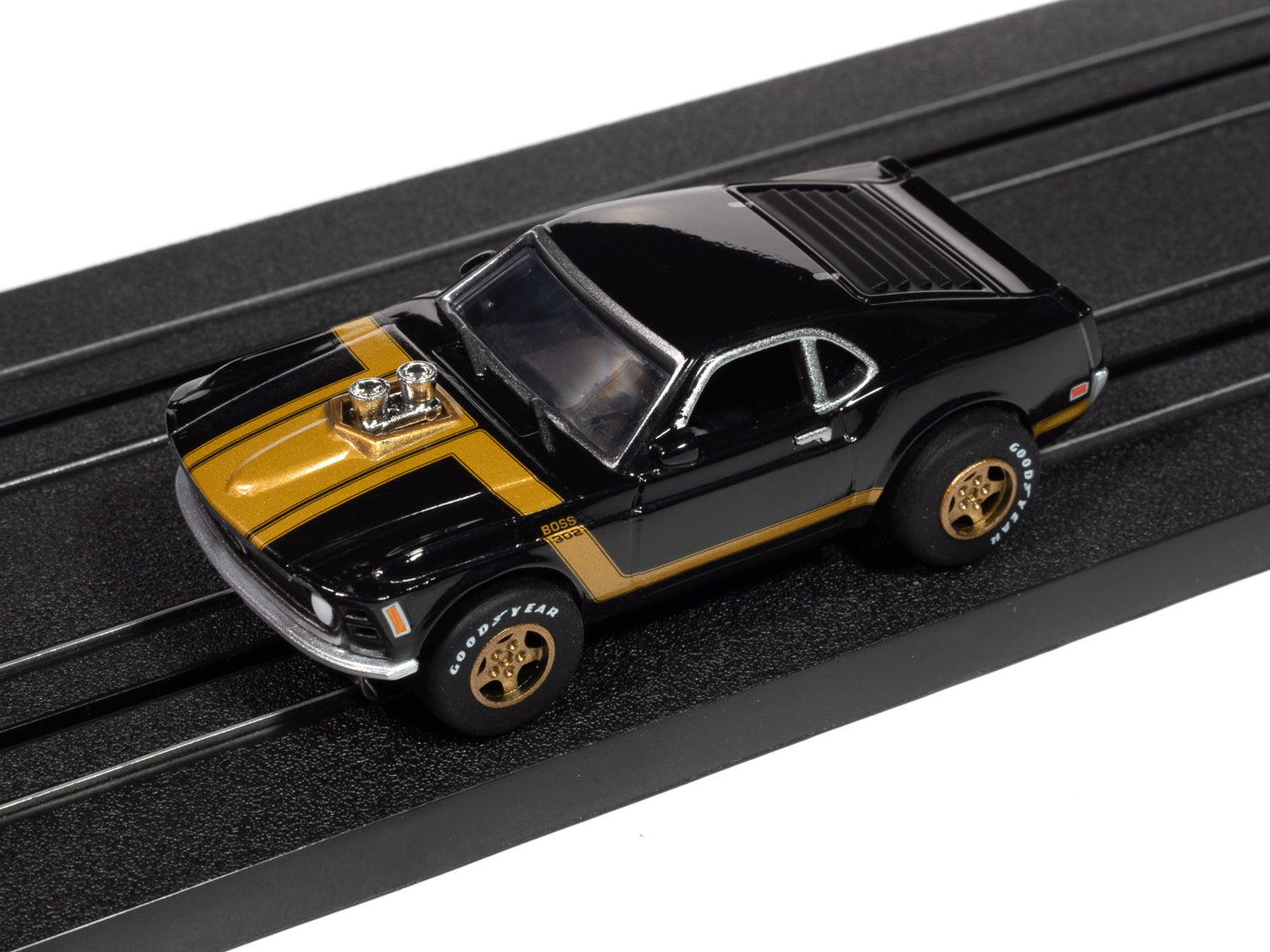 "PRE-ORDER" Auto World Super III 1970 Ford Mustang (Black) HO Scale Slot Car (DUE JANUARY 2025)