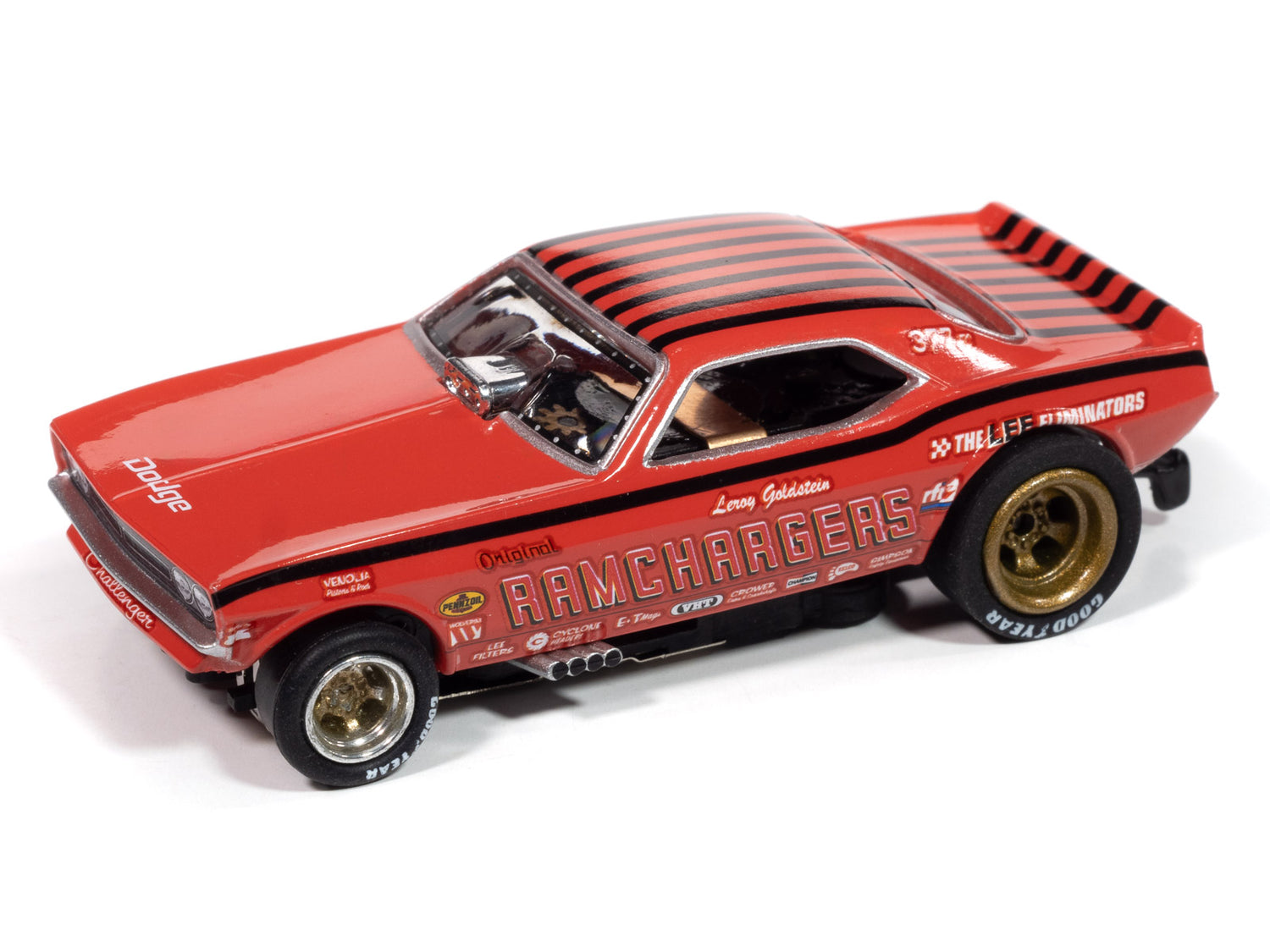 "PRE-ORDER" Auto World 4Gear 1970 Dodge Challenger Ramcharger (Red) HO Scale Slot Car (DUE JANUARY 2025)