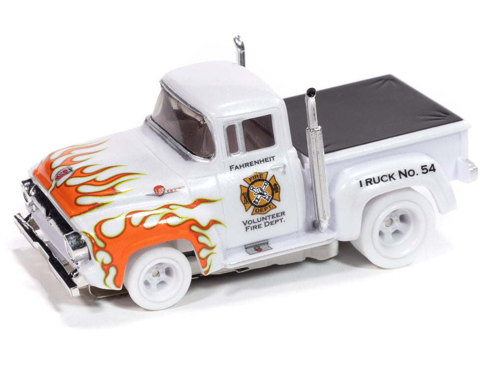 Auto World 4Gear 1956 Ford F100 Volunteer Fire Dept (iWheels) HO Scale Slot Car