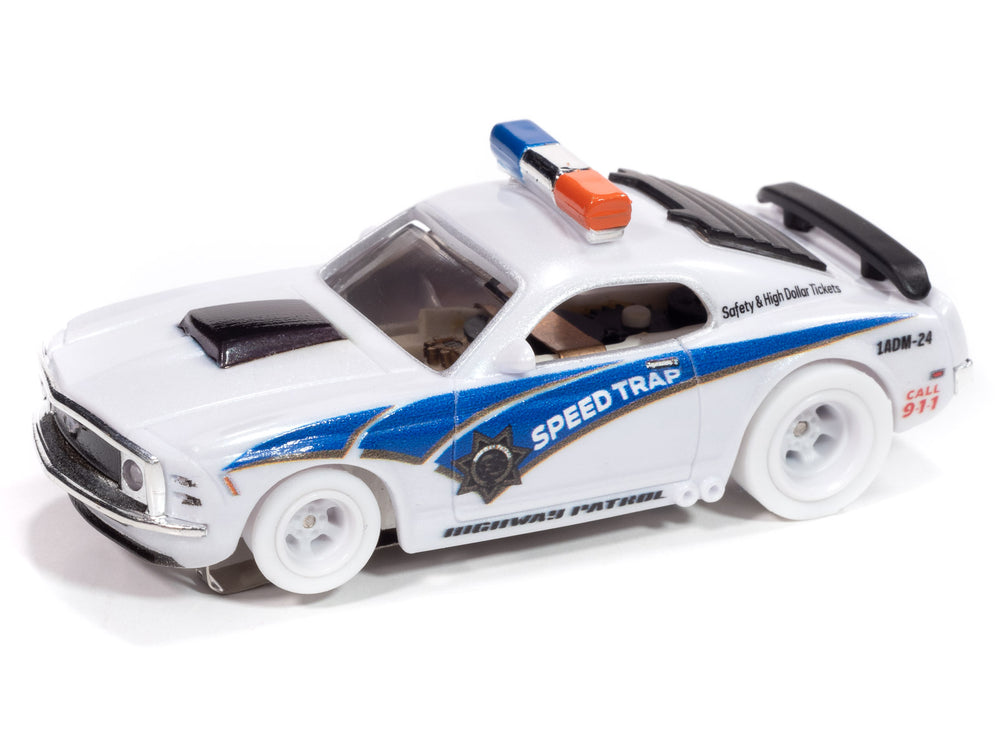 Auto World 4Gear 1970 Ford Mustang Highway Patrol Car (iWheels) HO Scale Slot Car