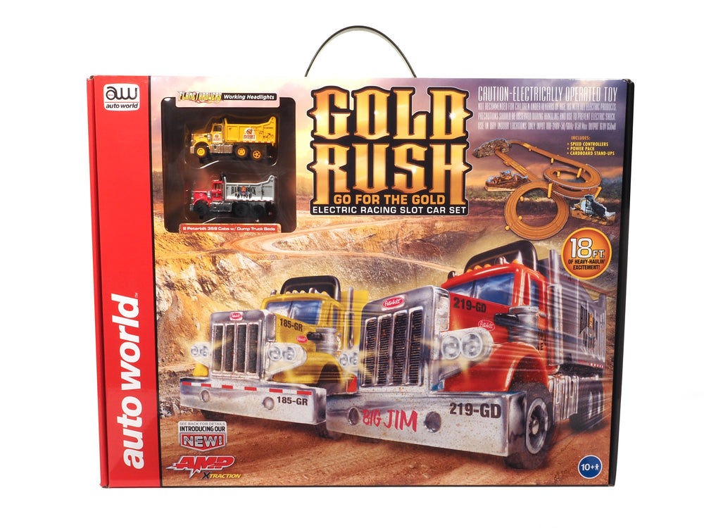 Auto World 18' Gold Rush "Go for the Gold" Slot Race Set HO Scale