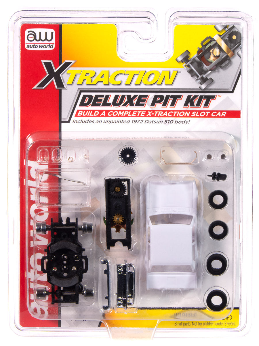 "PRE-ORDER" Auto World X-Traction Deluxe Pit Kit (1972 Datsun 510) HO Scale Slot Car (DUE MAY 2025)