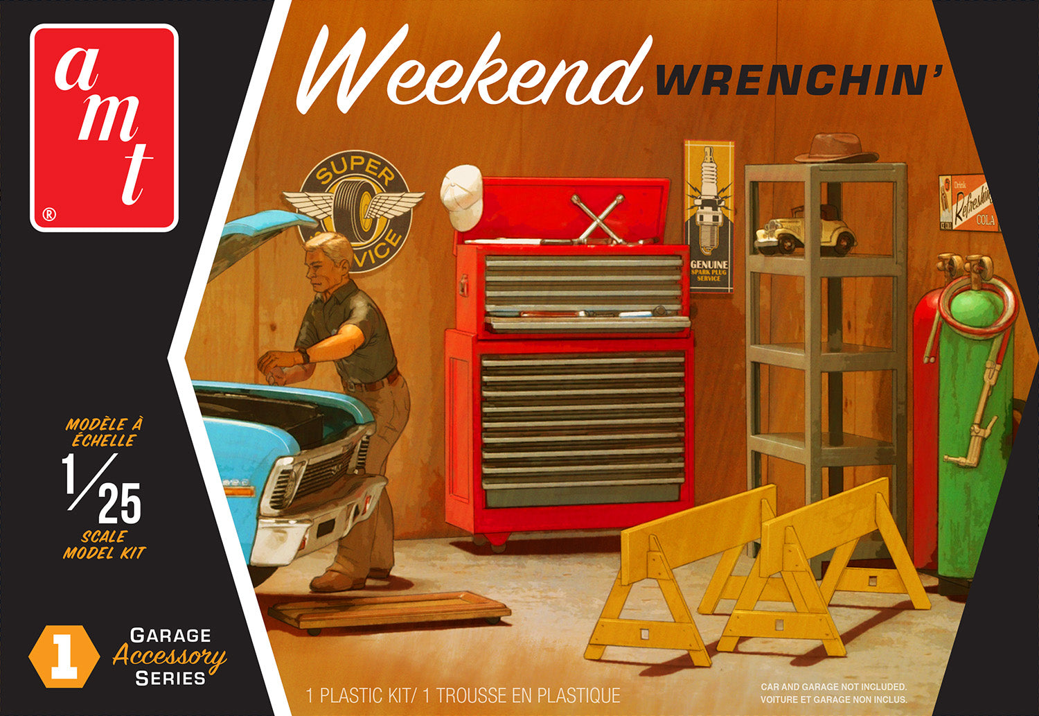 AMT 1/25 Model Kit - Skill 2 Garage Accessory Set #1 Figurine Weekend Wrenchin