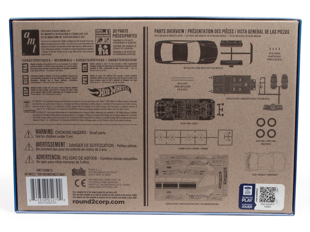 AMT Hot Wheels 1996 Ford Mustang GT (Snap) 1:25 Scale Model Kit