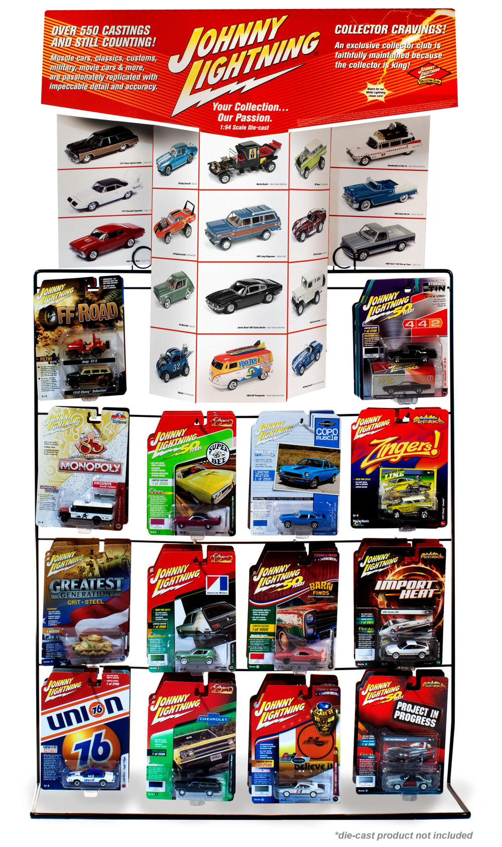 Johnny Lightning Counter Display Rack for 1:64 Diecast (CARS NOT INCLUDED)