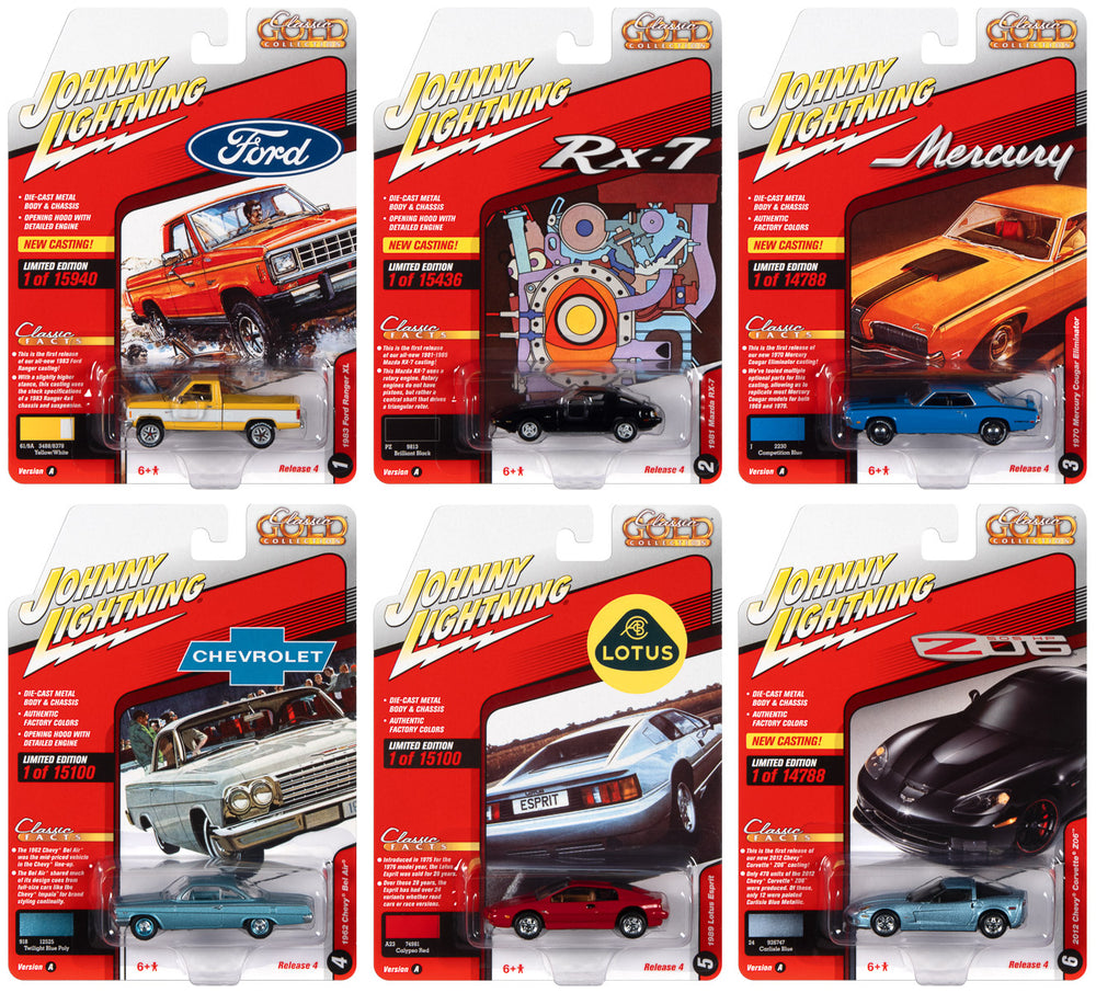 Johnny Lightning Classic Gold 2021 Release 4 Set A (6-Car Set) 1:64 Diecast