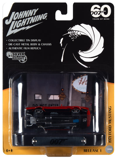 Johnny Lightning Diamonds Are Forever 1971 Ford Mustang Mach 1 w/Tin (Red) 1:64 Scale Diecast