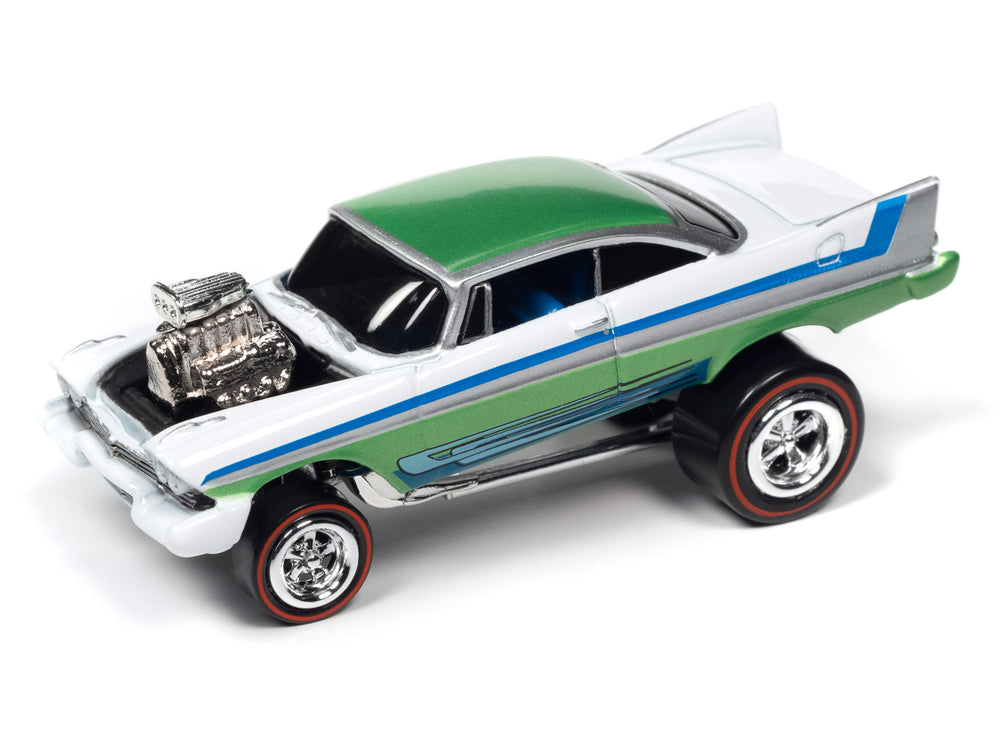 Johnny Lightning Street Freaks 1958 Plymouth Fury (Zingers) (Metallic Lime w/White) 1:64 Scale Diecast