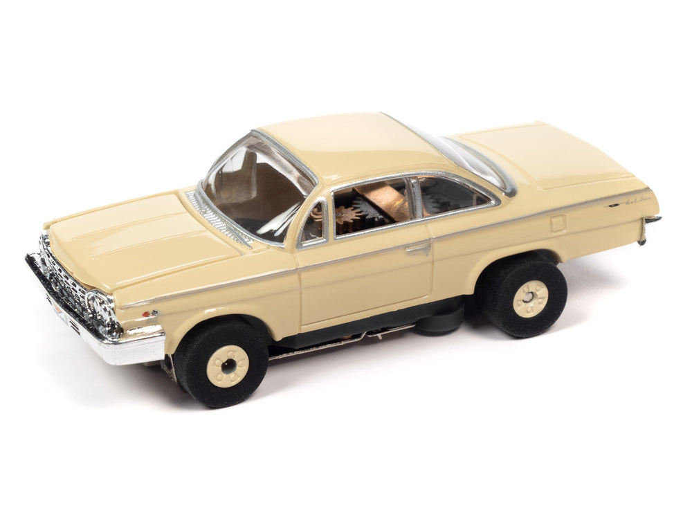 Auto World Thunderjet OK Used Cars 1962 Chevrolet Bel Air Coupe (Tan) HO Scale Slot Car